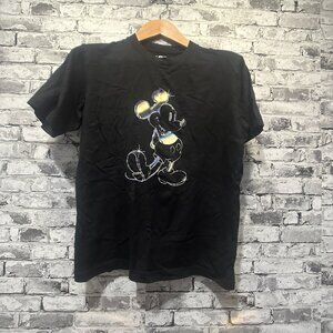 EUC Disney Mickey Mouse Black Graphic T-Shirt Size Small